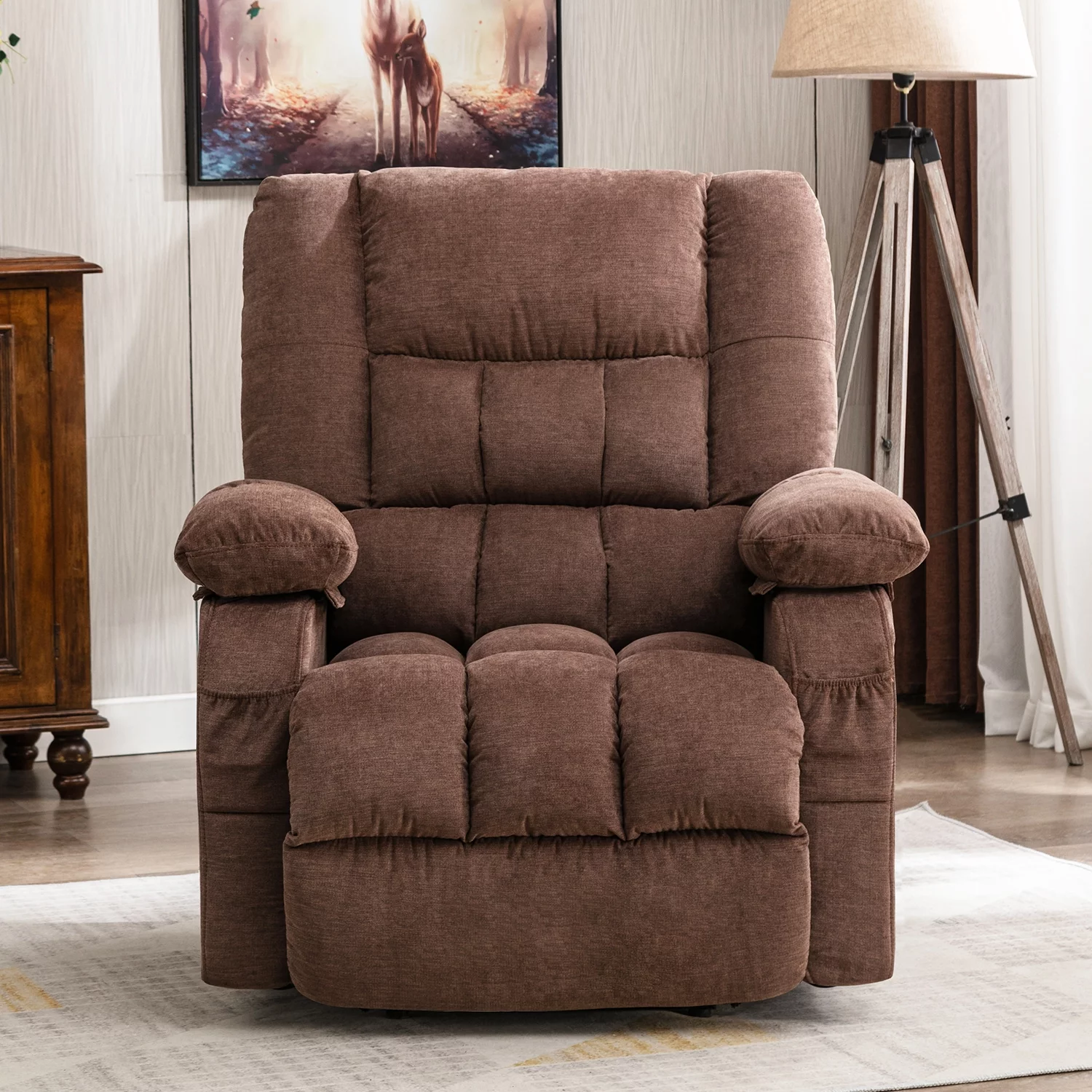 JONPONY Power Lift Recliner Chair Recliners for Elderly with Heat and Massage Recliner Chair for Living Room with Infinite Position and Side Pocket
