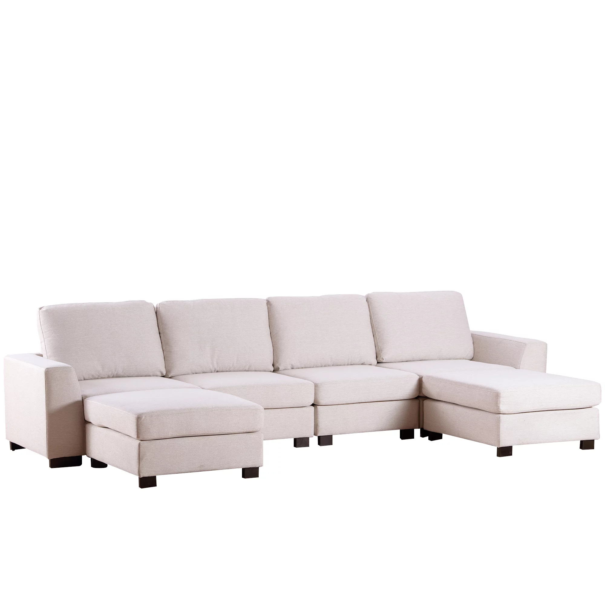 Ucloveria 130.7" U Shaped Modular Sectional Sofa, Convertible L Shaped Oversized Couch Sofa for Living Room