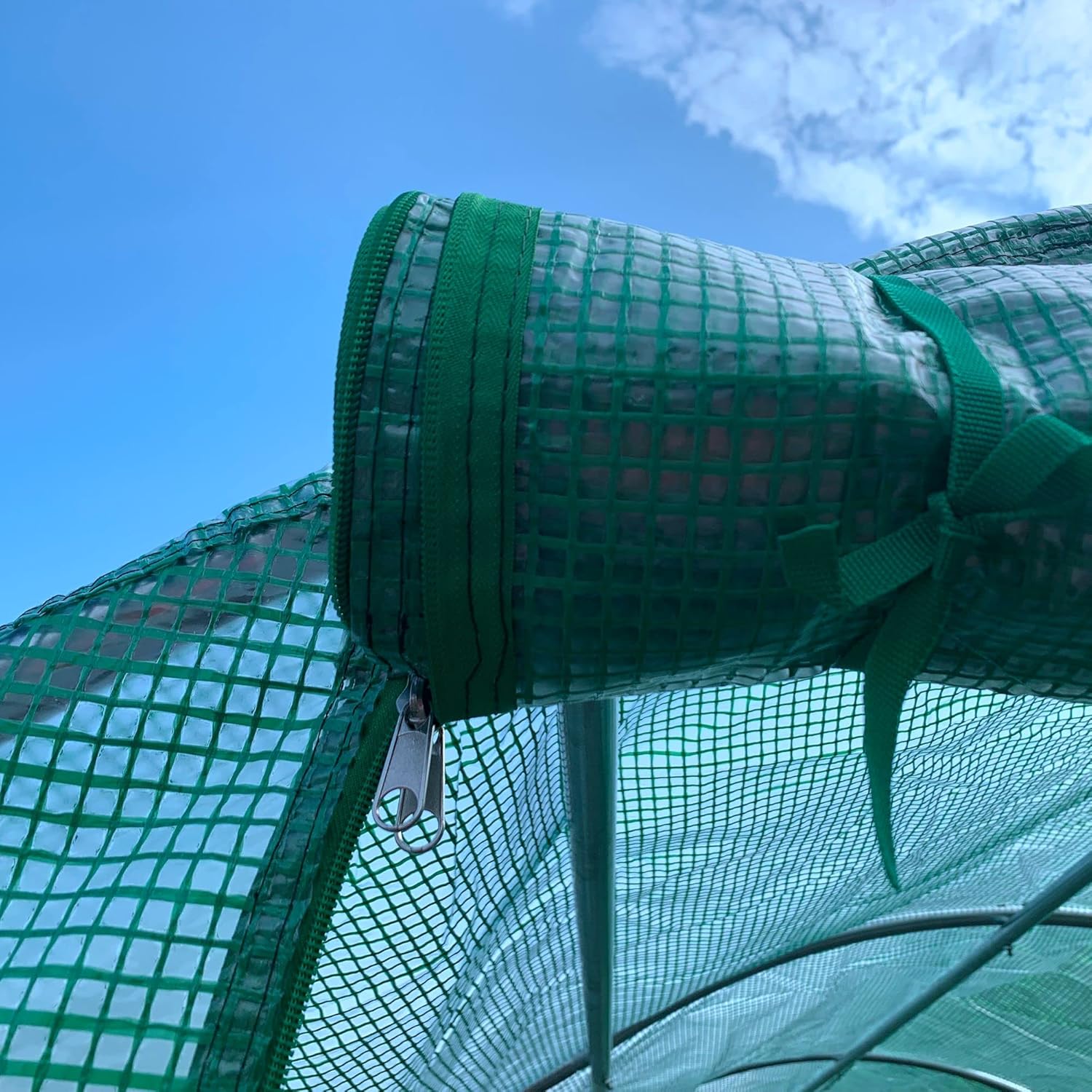Outsunny 15' x 7' x 6.5' Walk-in Tunnel Hoop Greenhouse, Green House with Polyethylene PE Cover, Steel Frame