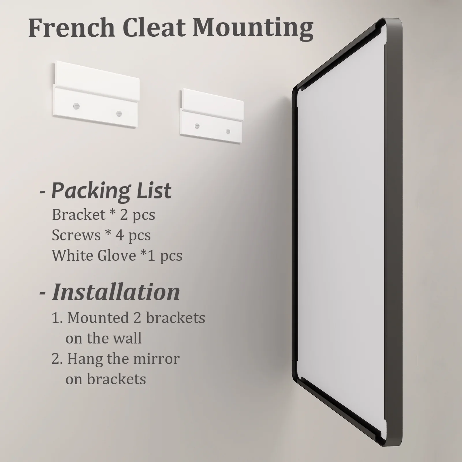 Apmir 36x24 inch Rectangular Wall Mirror Black Mirrors for Bathroom Vanity Mirror Tempered Glass - Radiant Selections