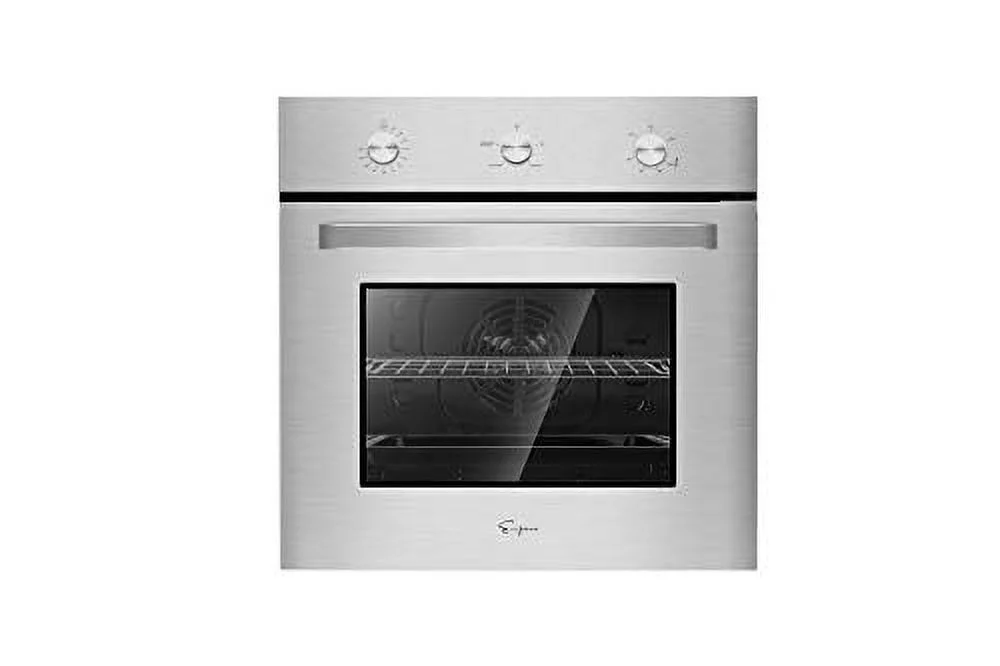 Empava 24 in. 2.3 cu. Ft. Single Gas Wall Oven Bake Broil Rotisserie Functions with Mechanical Controls-Built-in Timer-Convection Fan in Stainless