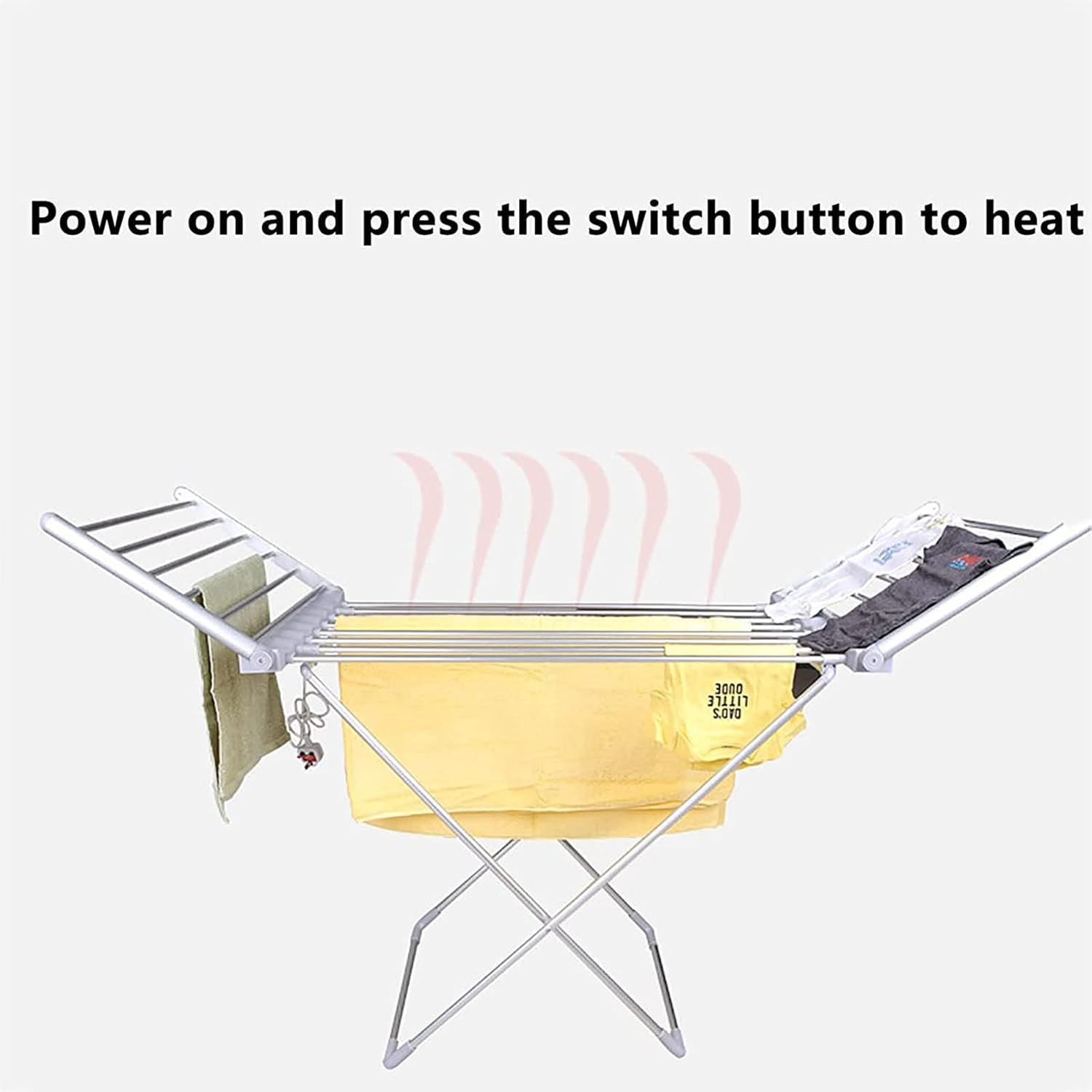 Electric Heated Clothes Dryer Airer,Portable Clothes Airer with Wings, Collapsible Light Weight Clothes Dryer Energy Efficient Indoor Airer