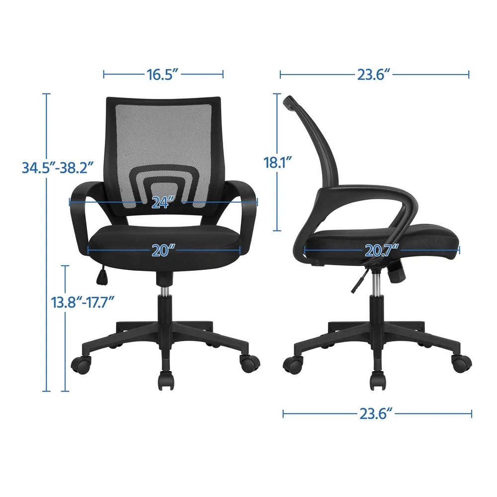 Yaheetech Drafting Table for Artists w/ Tilting Tabletop and Height-Adjustable Mid-Back Mesh Office Chair Set, Black