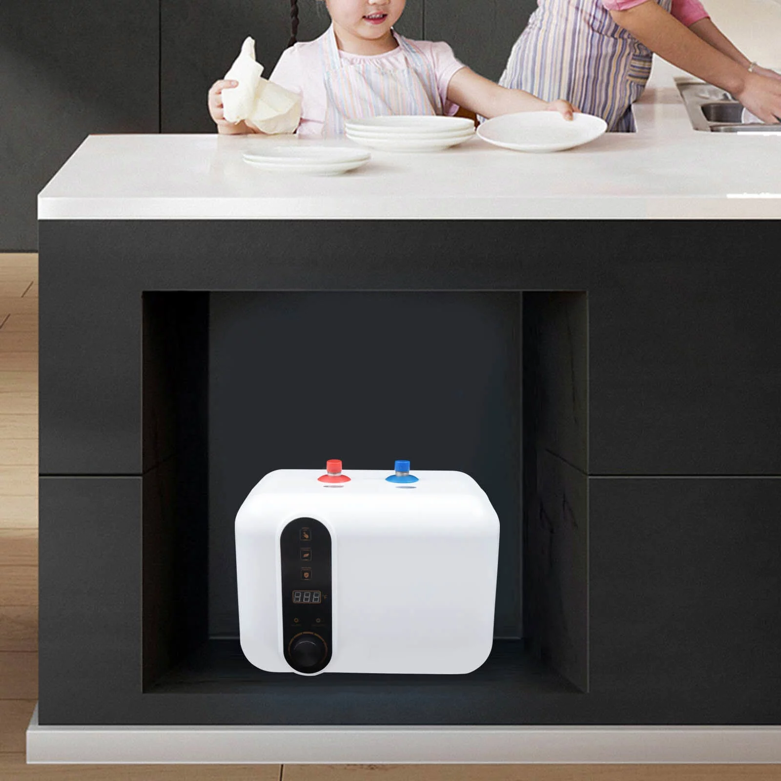 DENSET Instant Electric Hot Water Heater Shower Compact Mini-Tank Storage RV 10L 1500W Electric Hot Water Heater 110V Compact Mini-Tank Storage