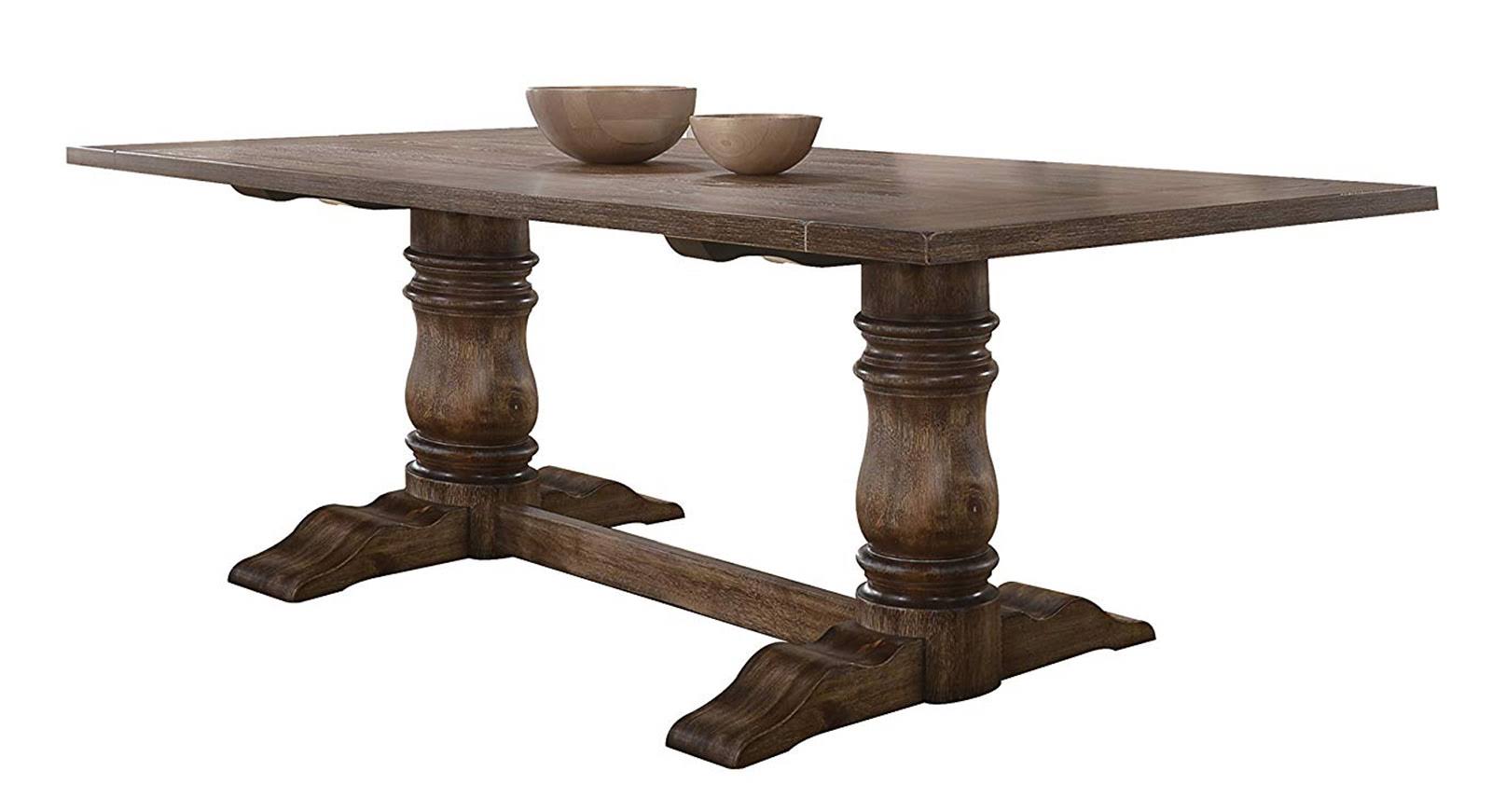 Acme Furniture Leventis Weathered Oak 7-Piece Dining Set