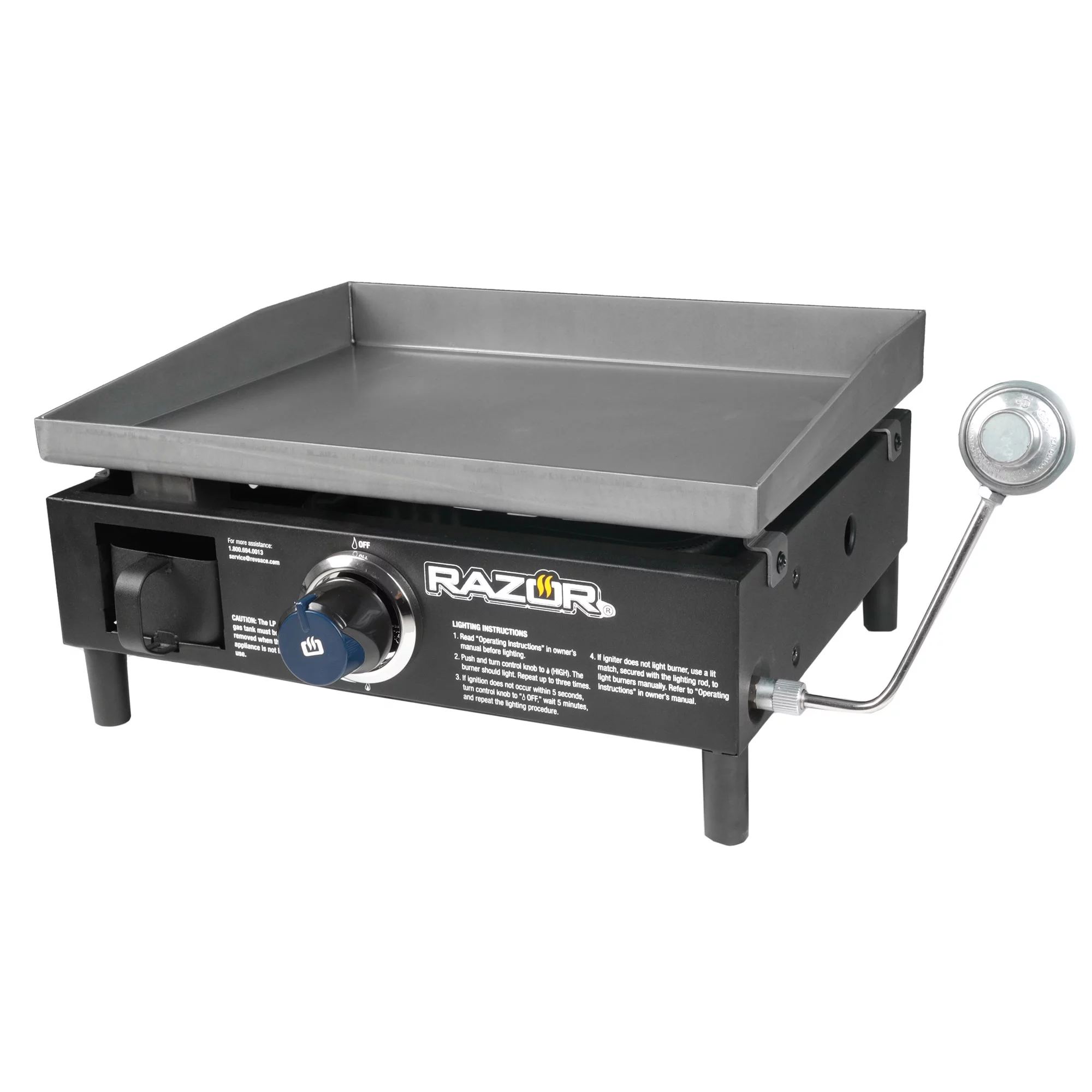 Razor Griddle GGT2160M 19" Portable 1 Burner LP Propane Gas Grill, Steel