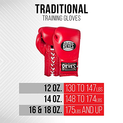 CLETO REYES Traditional Professional Boxing Gloves with Laces for Training, Sparring and Heavy Punching Bags for Men and Women, MMA, Kickboxing