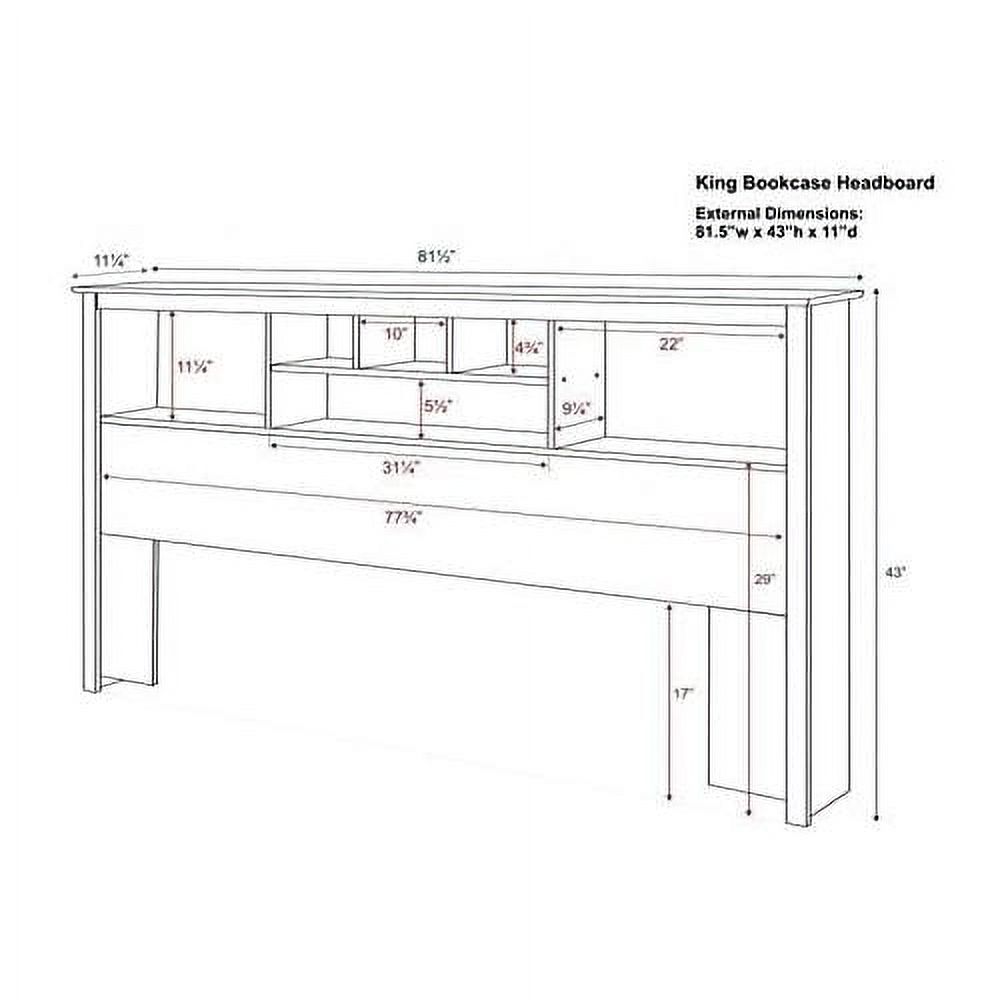 Transitional Wood King Bookcase Headboard In Espresso