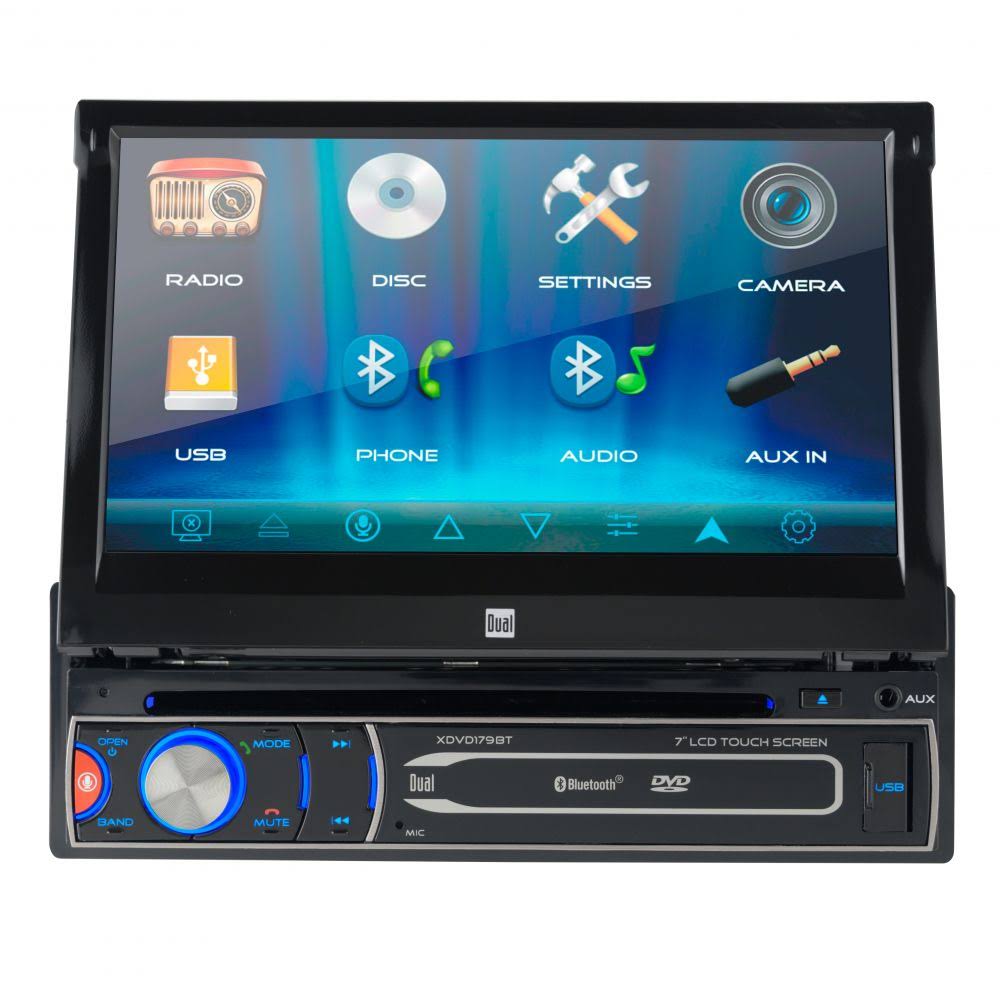 Dual Electronics XDVD179BT 7-Inch LED Backlit LCD Multimedia Touch Screen Single DIN Car Stereo Receiver with Siri/Google Voice