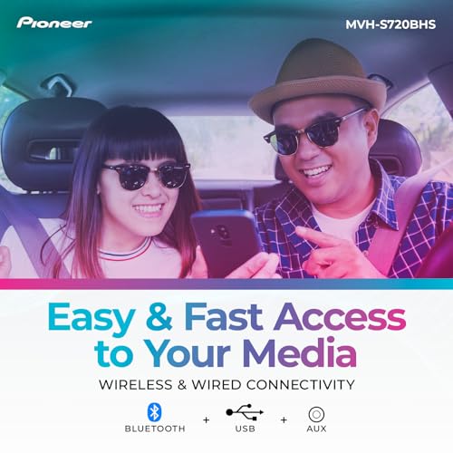 Pioneer MVH-S322BT Bluetooth Car Stereo with USB/AUX Inputs, Smartphone Connectivity, Pioneer Smart Snyc