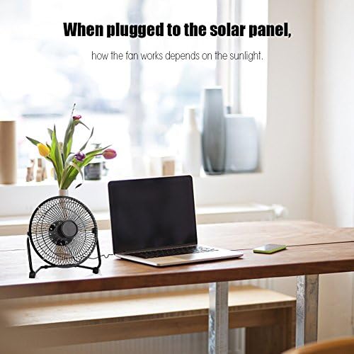 Solar Panel Powered Fan, Mini Portable Solar Energy Cooling Fan Ventilator for Travel Camping Fishing Pack of 2