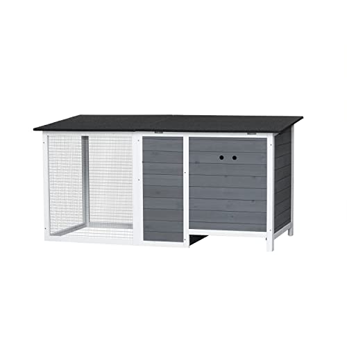 122" Large Chicken Coop with Run,Outdoor Chicken Run W/Nesting Box & Perch,Wooden Hen House W/Ramp & Sliding Trays