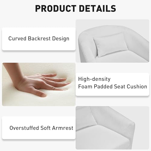 CANMOV 360° Swivel Accent Chair Set of 2, Upholstered Swivel Barrel Chair with Pillow, Modern Single Sofa Arm Chair for Living Room, Bedroom, Club