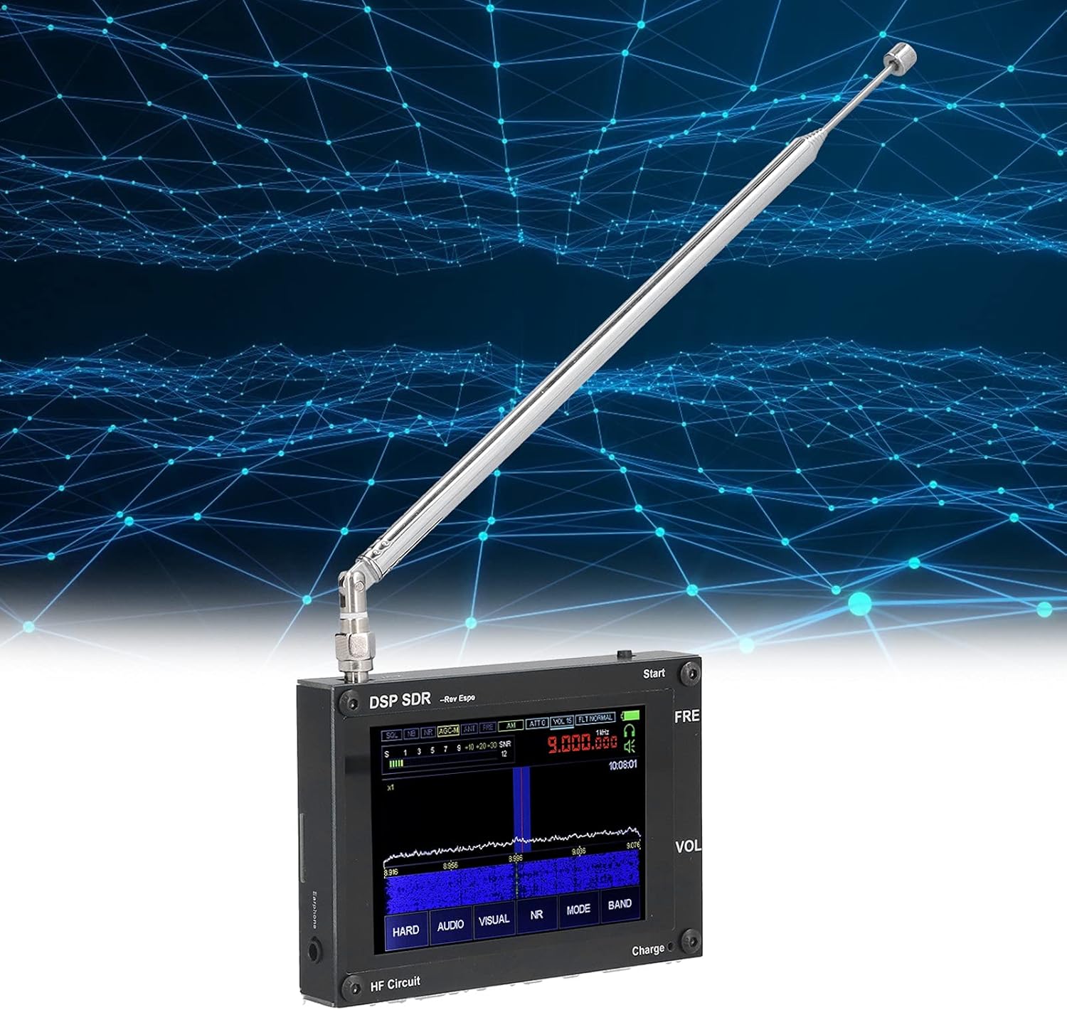 SDR Radio Receiver, Transmit Cat, IQ And Audio, 3.5inch IPS Display With Touch Screen, Support AM, SSB, NFM, WFM, CW Demodulation.