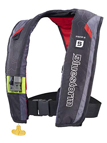 BLUESTORM Stratus 35 Inflatable Life Jacket PFD for Adults | US Coast Guard (USCG) Approved Automatic Self Inflating Life Vest Preserver with Manual