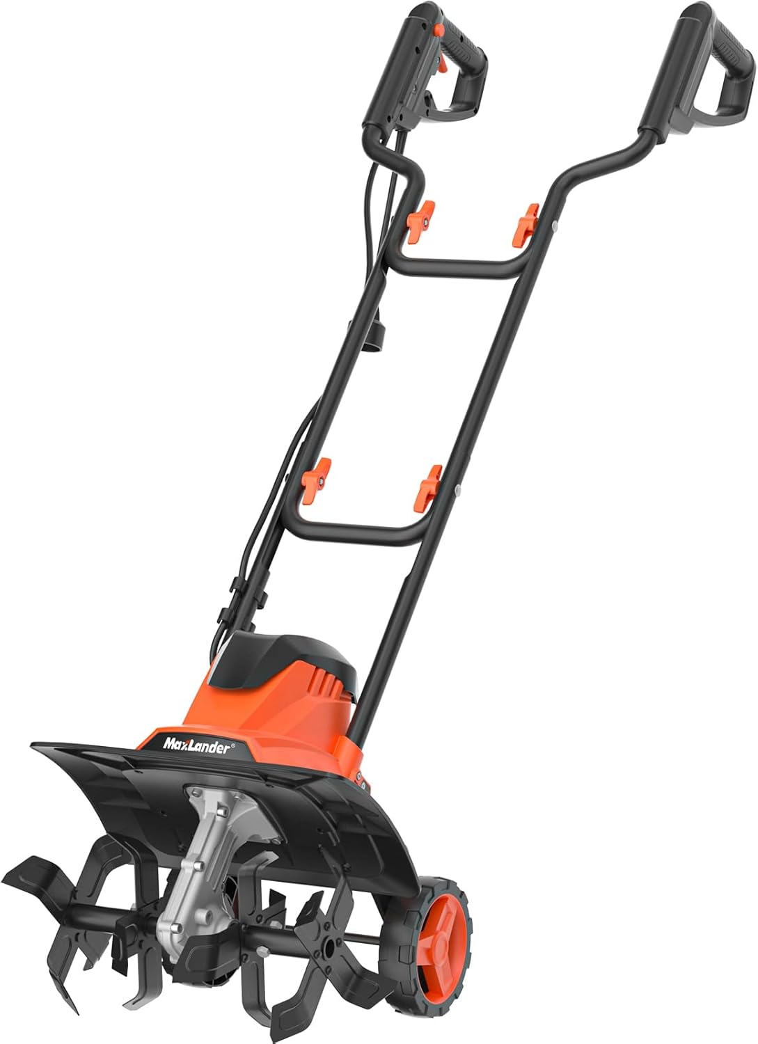 MAXLANDER Electric Tiller Cultivator,14 Inch 12 Amp Corded Tiller for Gardening with Foldable Handle,4 Steel Tines