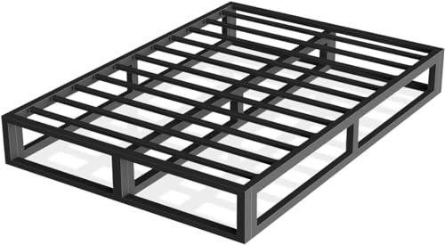 6 Inch Queen Bed Frame with Steel Slat Support, Low Profile Queen Metal Platform Bed Frame Support Mattress Foundation
