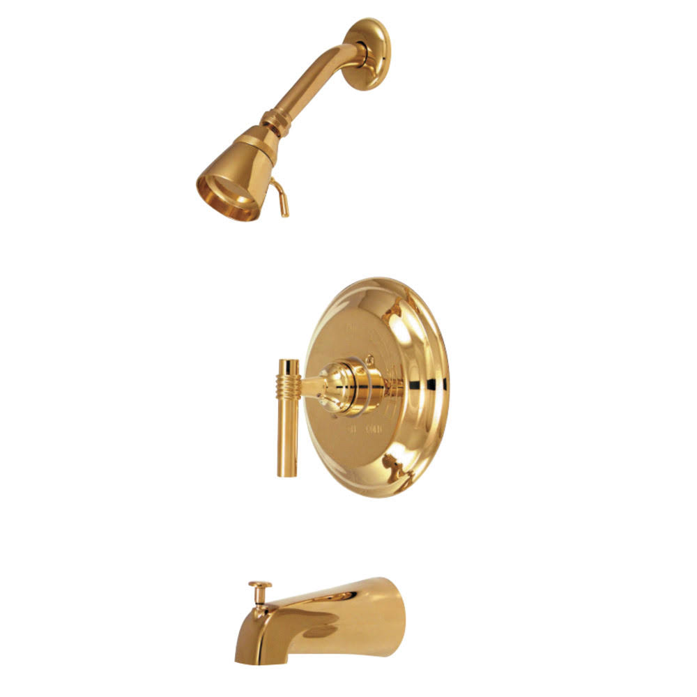 Kingston Brass Milano Single Handle Tub u0026 Shower Faucet - Polished Brass KB2632ML
