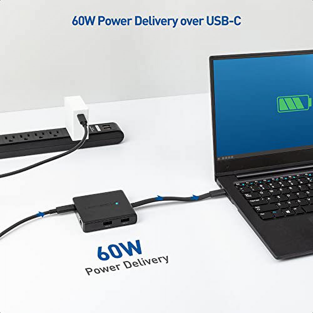 Cable Matters Dual Monitor USB C Hub (USB C Dock) with Dual 4K DisplayPort, 2X USB 2.0, Ethernet, and 60W Charging