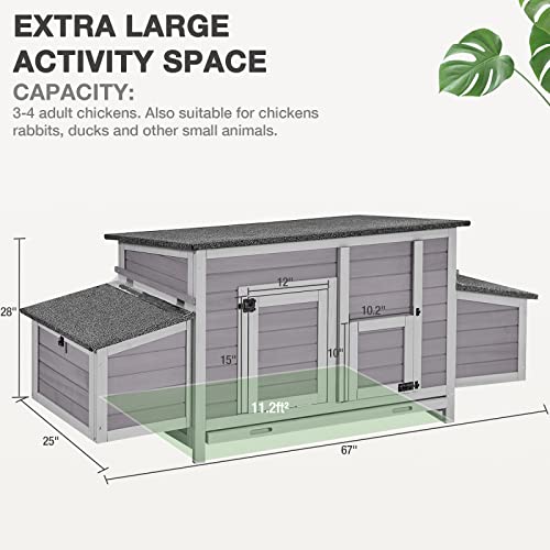 Large Chicken Coop - Unique Folding Design for Easy to Set Up - Chicken House for Outdoor with Two Nesting Box, Leakproof Pull-on Tray