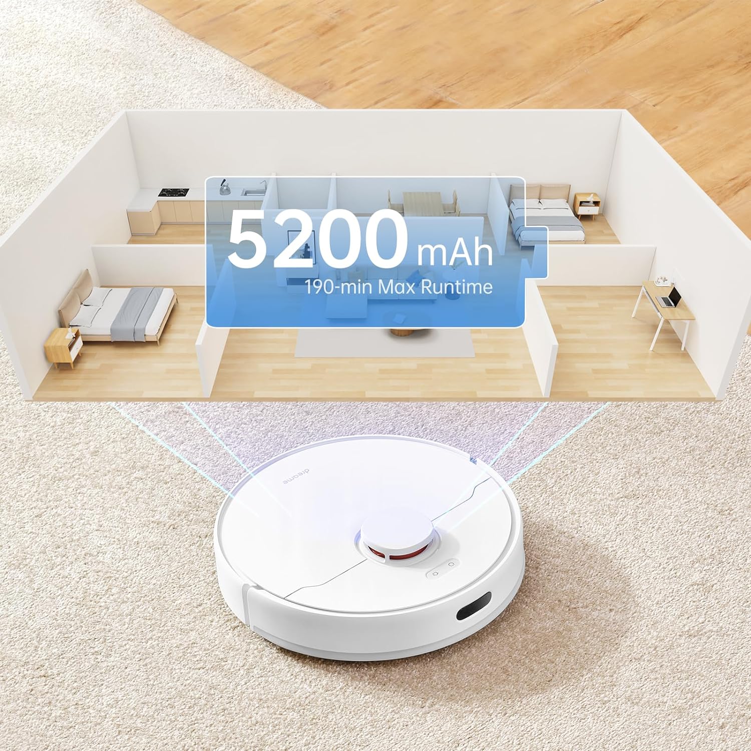 dreame D10 Plus Robot Vacuum and Mop with Self-Emptying Base for 45 Days of Cleaning