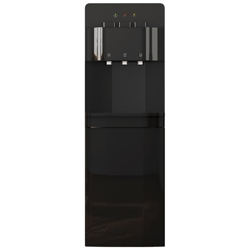 TABU Bottom Loading Water Cooler Dispenser of 3 Temperature Settings - Hot, Cold, Room Water, for 3 or 5 Gallon Bottles