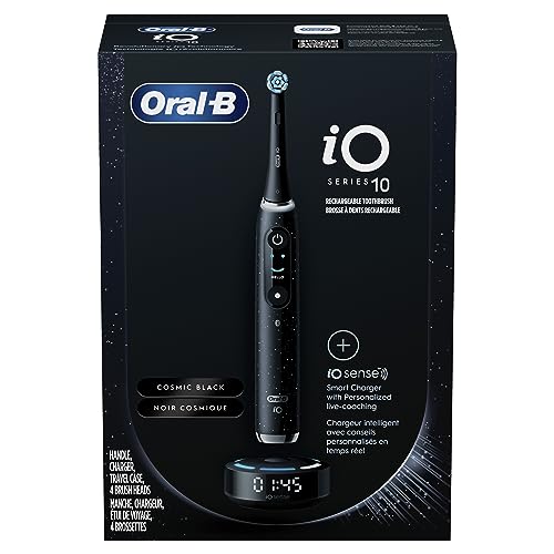 Oral-B iO Series 10 Rechargeable Electric Toothbrush with Visible Pressure Sensor to Protect Gums, 2 Min Timer, 7 Cleaning Settings
