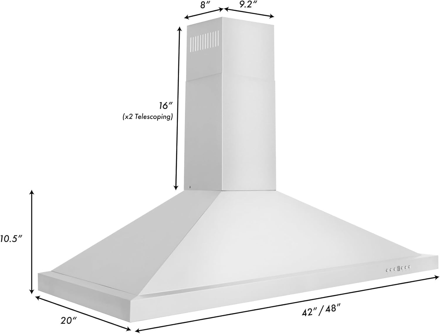 ZLINE 48 in. Wooden Wall Mount Range Hood in Cottage White - Includes Motor