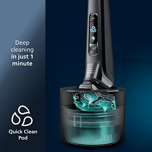Philips Norelco Shaver Series 9000, Wet and Dry Electric Shaver, with Lift & Cut Shaving System and SenseIQ Technology, Pop-up Trimmer, Cleaning Pod