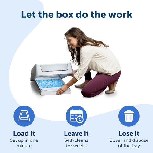 PetSafe ScoopFree Crystal Pro Self-Cleaning Cat Litterbox - Never Scoop Litter Again - Hands-Free Cleanup with Disposable Crystal Tray