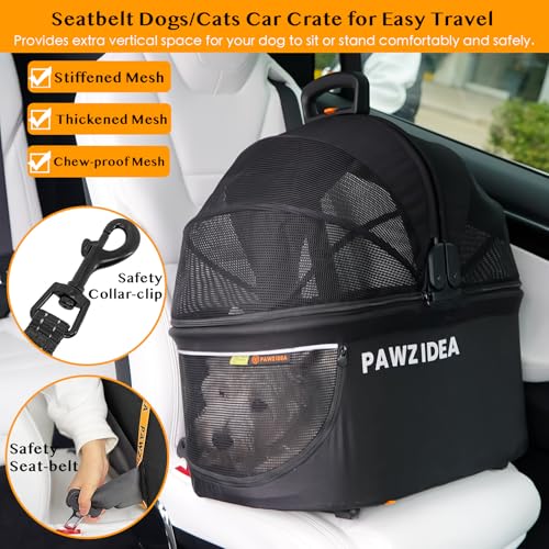 PAWZIDEA Dog Stroller for Large Dogs, Pet Stroller with Detachable Carrier for Portable Dog Crate for Car Seat, Foldable Dogs Jogger Strollers