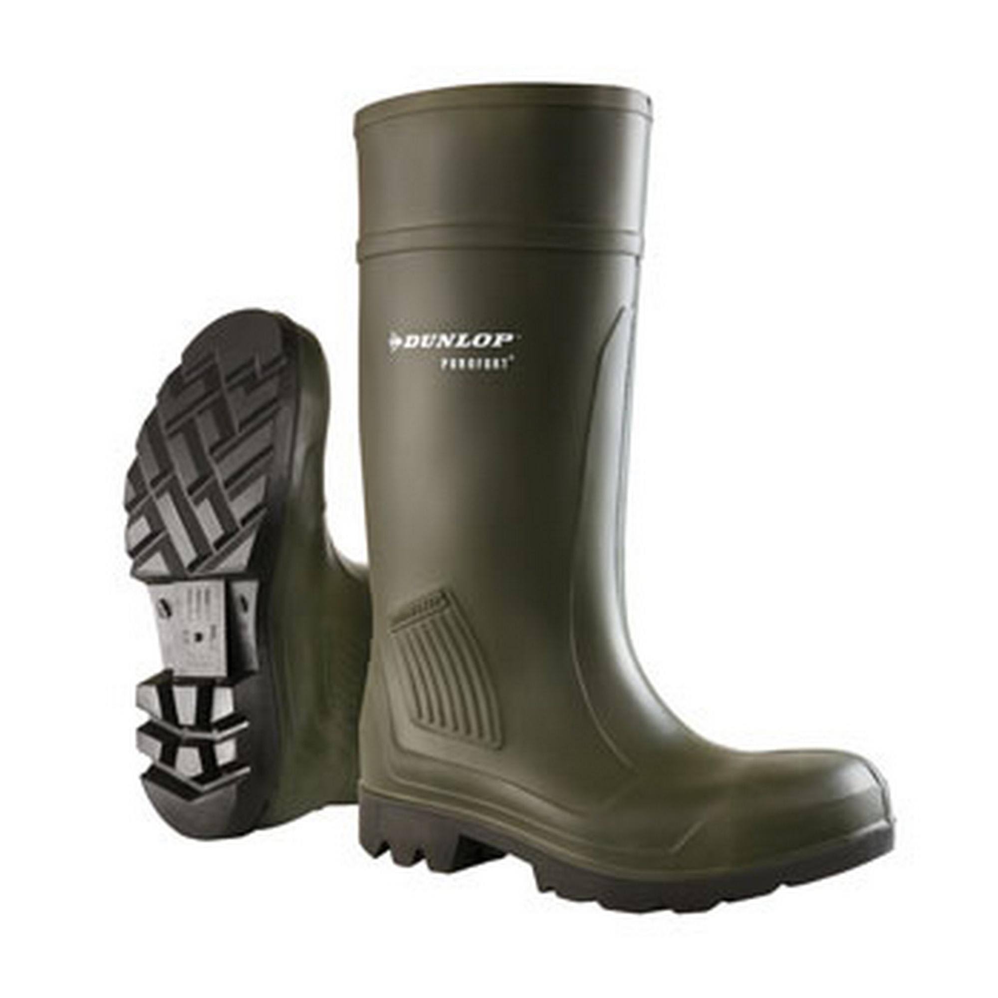 Dunlop Adults Purofort Professional Full Safety Wellies Green Wellies