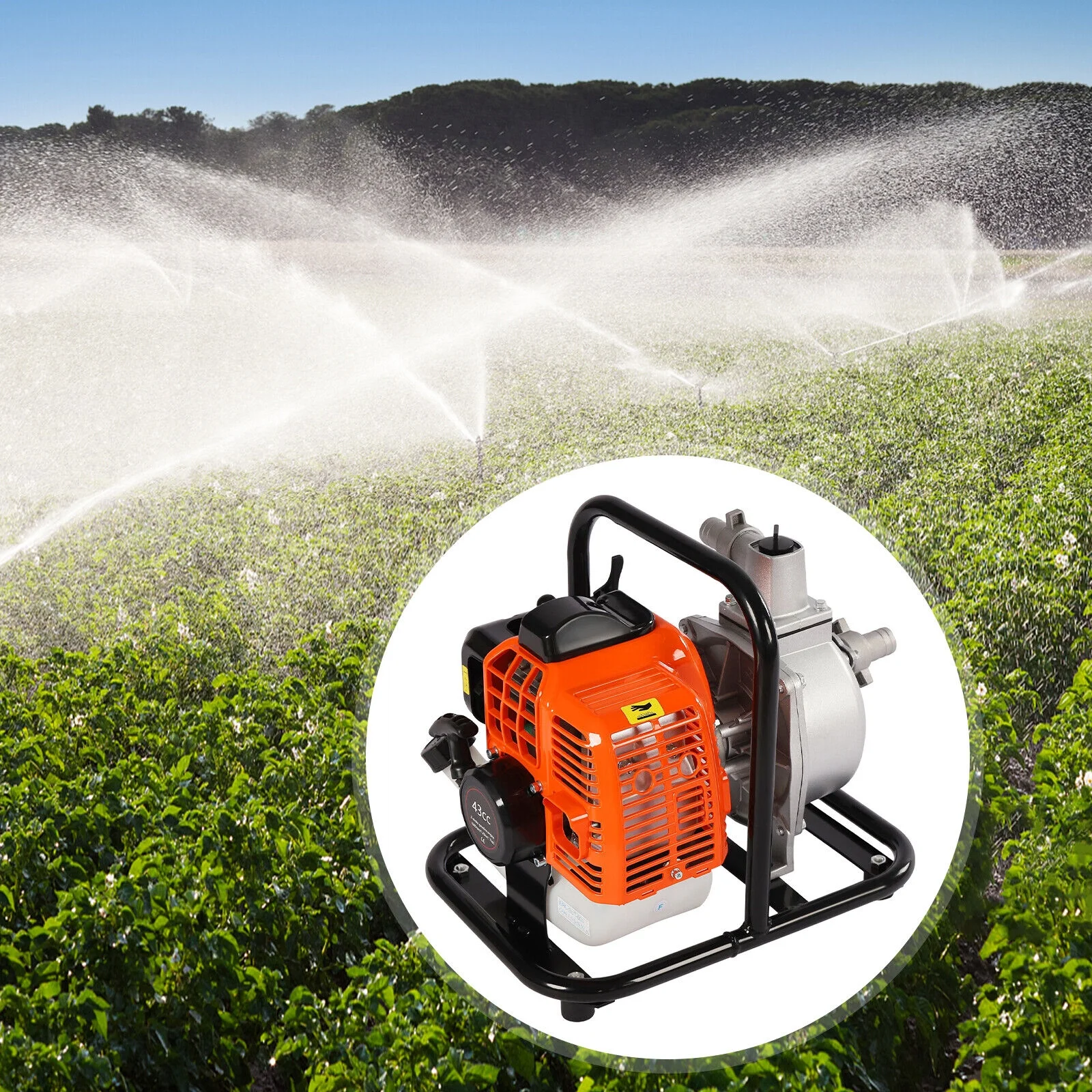2-Stroke Gas-Powered Water Transfer Pump Irrigation Pump 135L/min 43cc