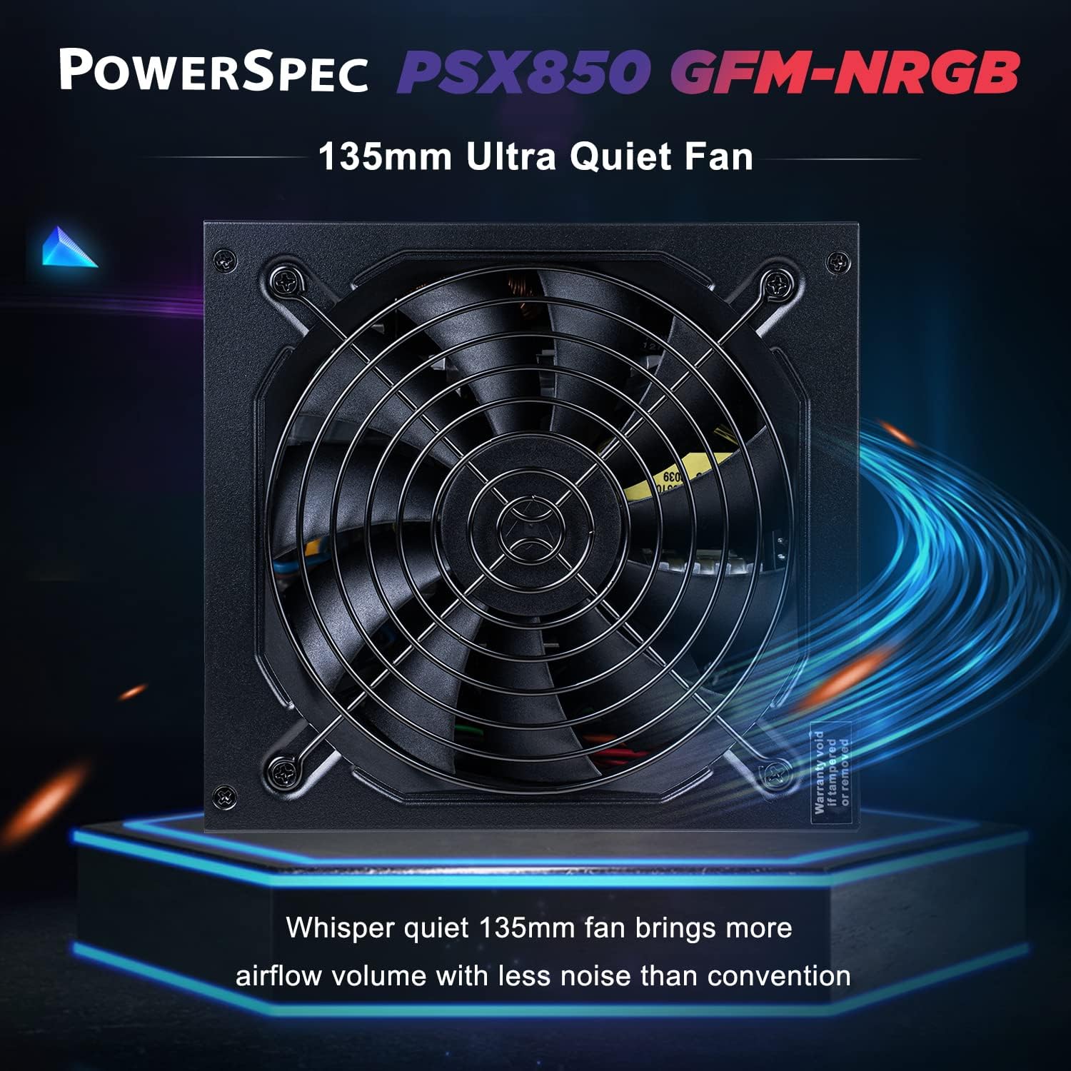 PowerSpec 650W Power Supply 80 Plus Bronze Certified Fixed Cable Non-Modular ATX PSU Active PFC SLI Crossfire Ready Gaming PC Computer Switching