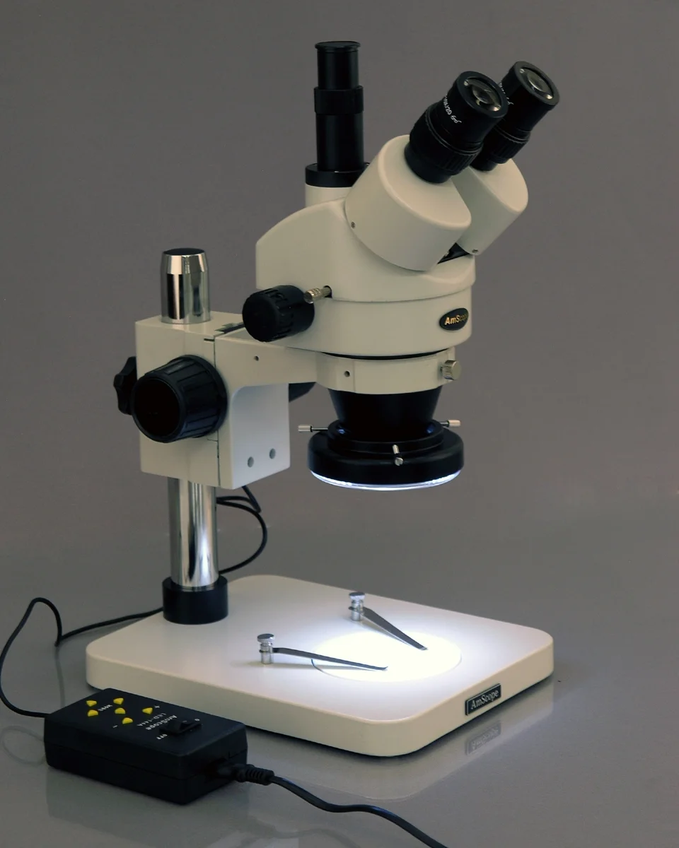 AmScope 3.5X-90X Zoom Stereo Microscope w 4-Zone 144-LED Light + 10MP Digital USB Camera New