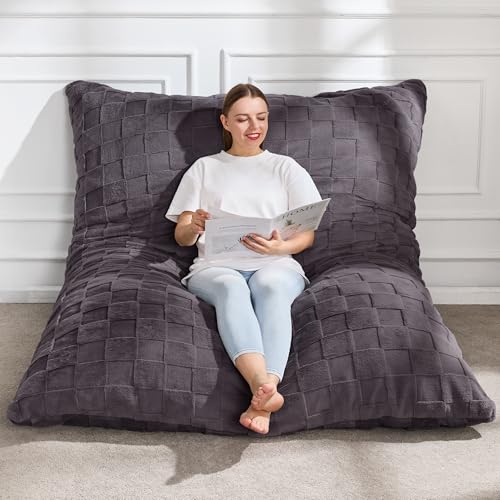 Hobestluk 3 in 1 Bean Bag Chair Giant Bean Bag Chairs Convertible Bean Bag Floor Cushion with Machine Washable Cover