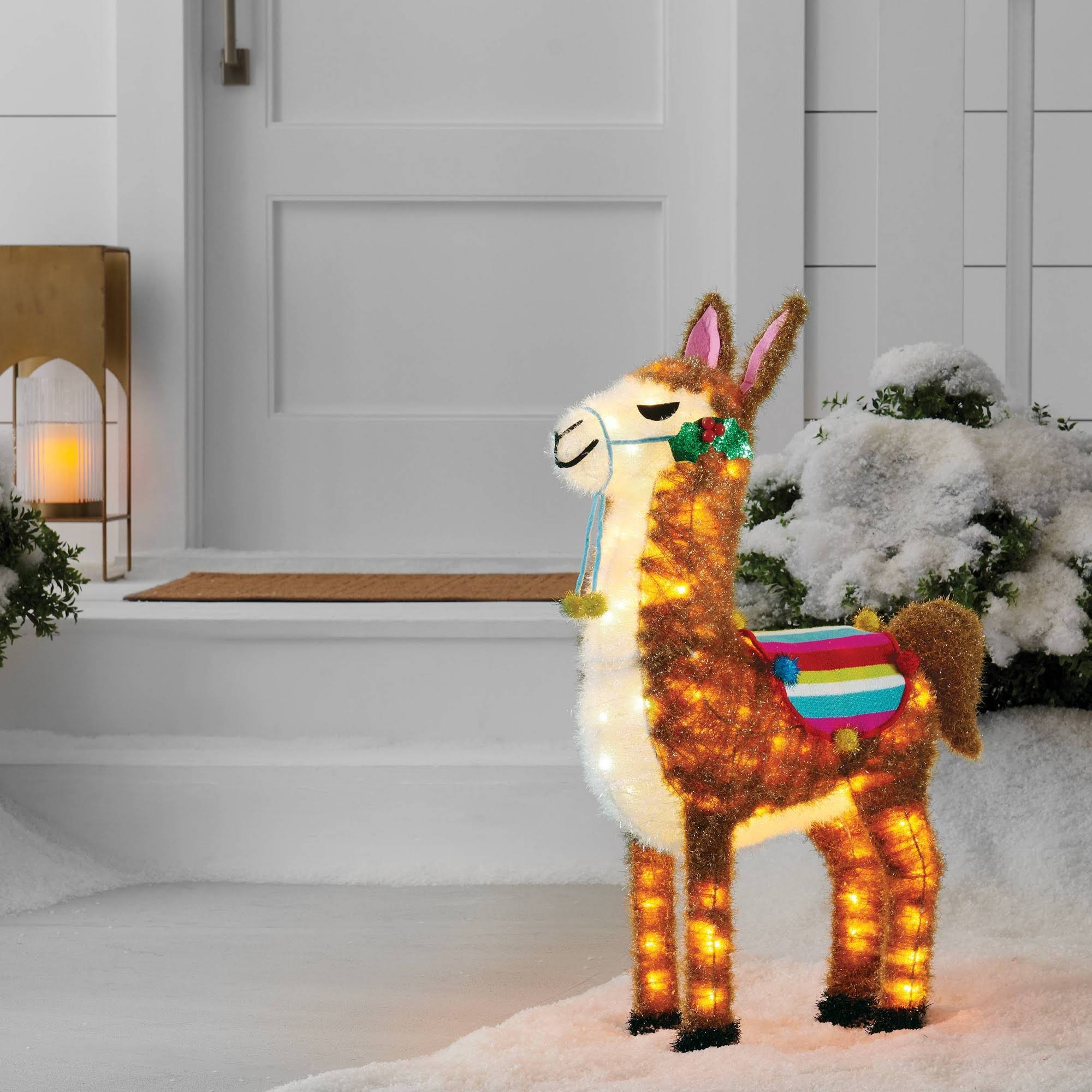 Tinsel Llama with 70 Incandescent Lights - Wondershop