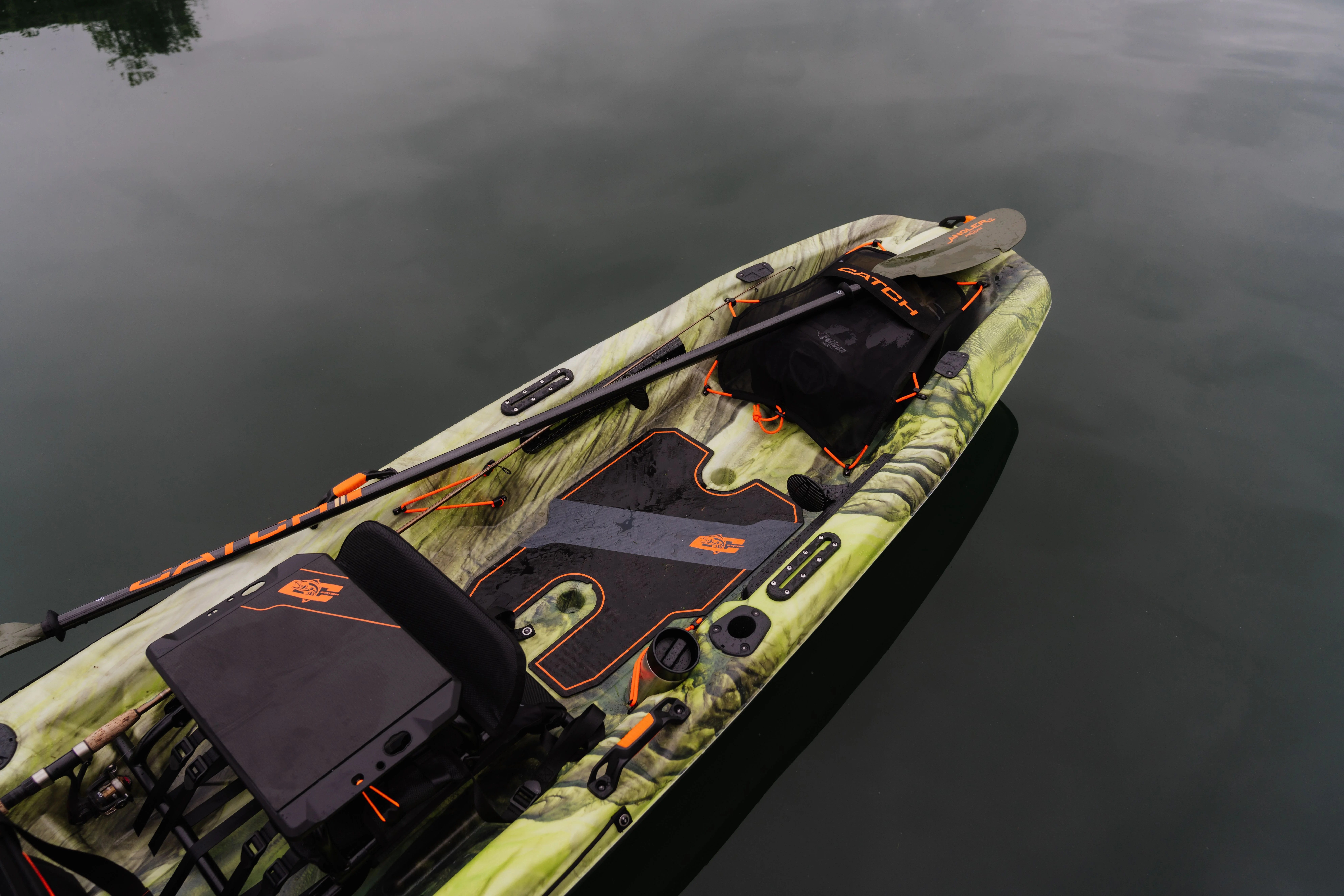 Pelican - Catch Mode 110 - Premium Angler Kayak - Fishing Kayak with Lawnchair seat - 10.5 ft - Venom - Radiant Selections