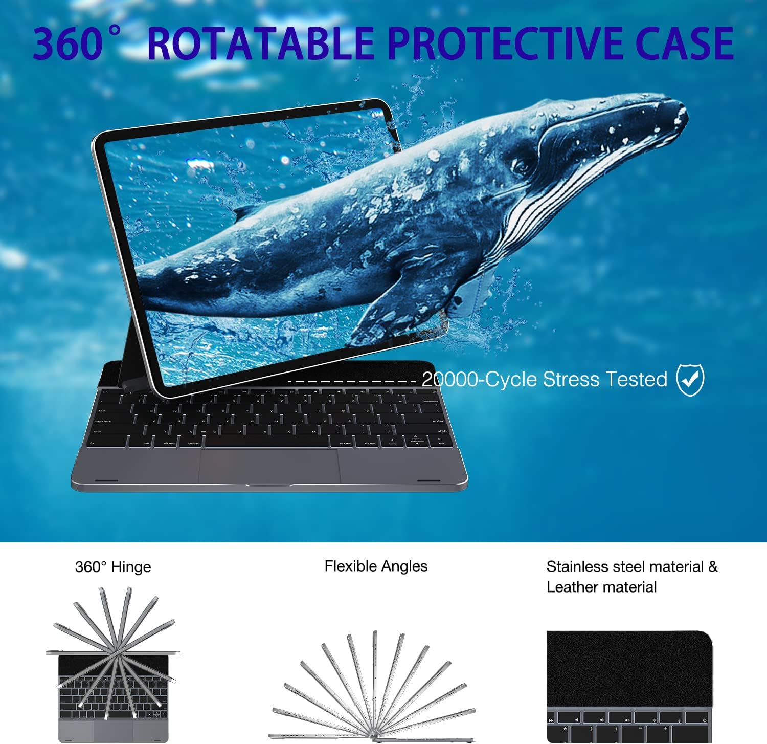 doqo Magnetic Keyboard Case for iPad Air 5th Generation(2022)/iPad Air 4th Generation(2020), iPad Pro 11 2018/2020/2021