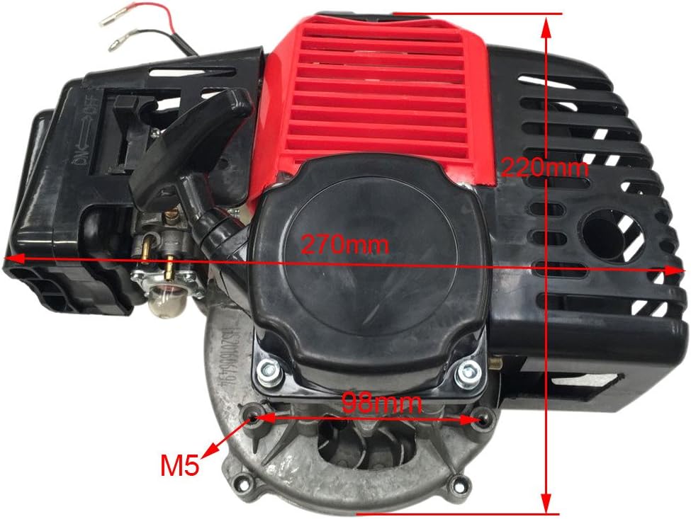 JCMOTO Complete 49cc 2 Stroke Engine Motor for Mini Pocket Bike Gas G-Scooter ATV Quad Bicycle