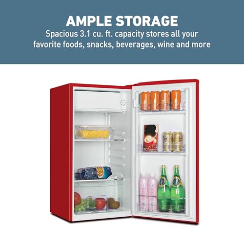 West Bend Mini Fridge with Freezer Retro-Styled for Home Office or Dorm