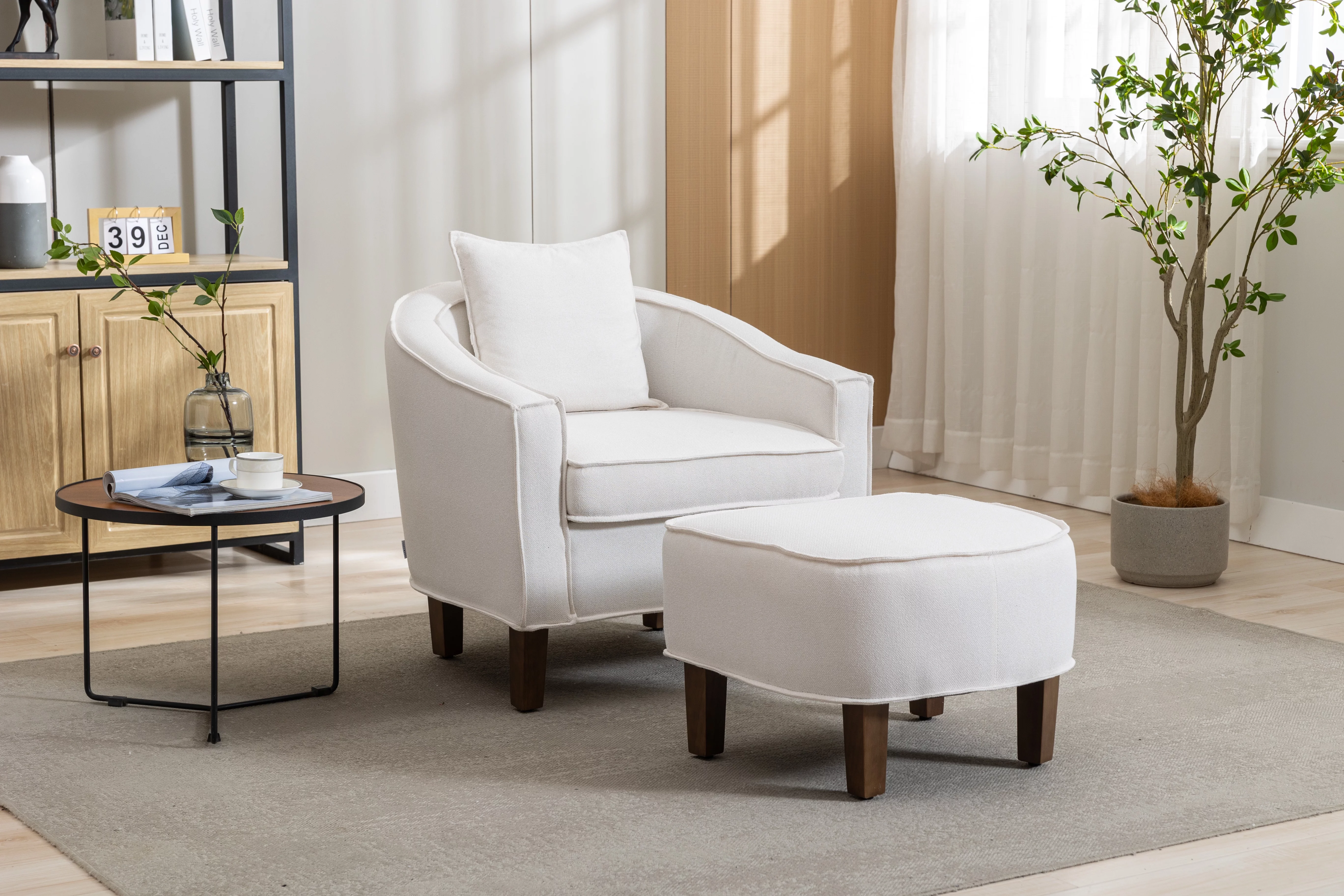Upgrade Your Living Room with a Mid Century Modern Accent Chair and Ottoman Set