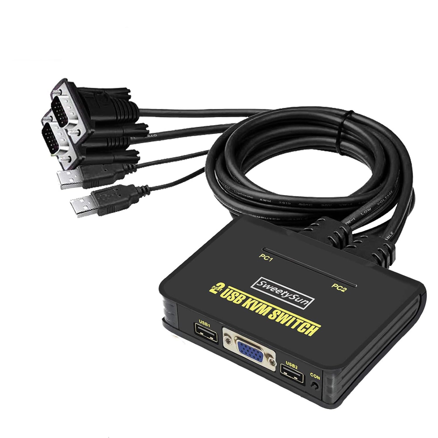 SKLTD 2 Port DisplayPort KVM Switch,4K60Hz,2 in 1 Out USB and DP KVM Switcher for 2 Computer Share 1 Monitor Keyboard Mouse (P21-001) Pack of 2