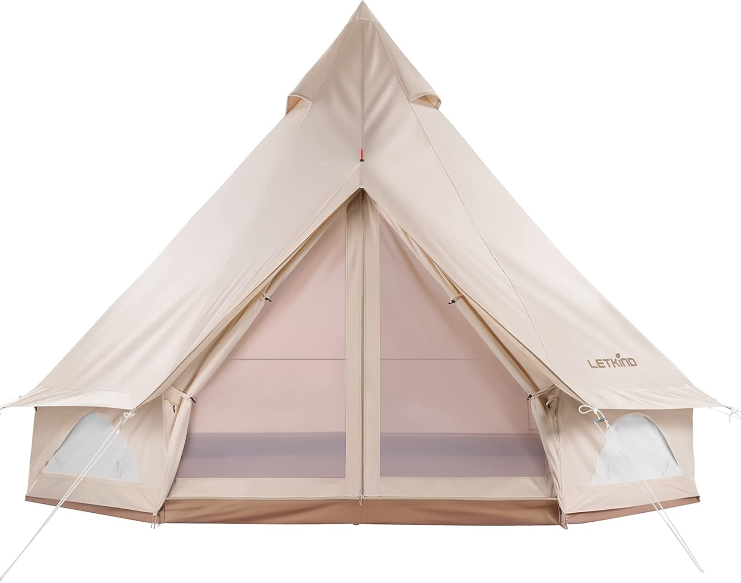 Canvas Tent with Stove Jack, 4 Season Waterproof Camping Tent 4/6 Person Luxury Outdoor Glamping Yurt for Camping