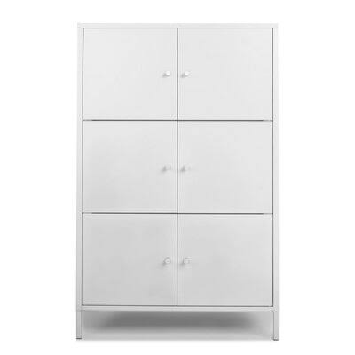 Modern 6-Door Floor Cabinet Metal Storage Cabinets Locker Bedroom Bathroom Furniture Dark Grey Inbox Zero Finish: White