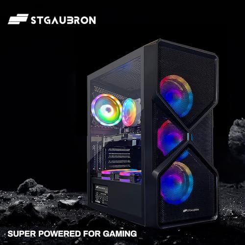 STGAubron Gaming PC Computer Desktop, GeForce RTX 2060 Super 8G, Intel Core I7 8th up to 4.1GHz, 16G DDR4, 1T SSD, WiFi 6 & BT 5.2, RGB Fan x6