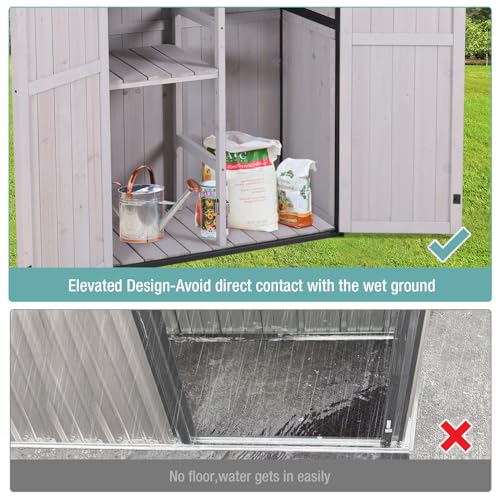 Sheds Outdoor Storage,Garden Shed with Metal Frame Structure and Adjustable Shelves