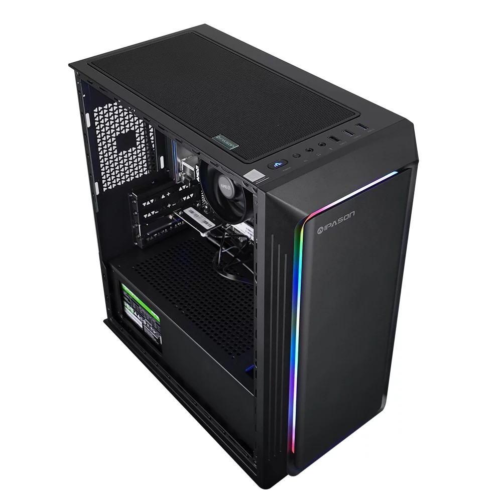 IPASON Gaming Desktop PC, Amd Ryzen 5 5600G 6 Core 3.9GHz, AMD Radeon Graphics Igpu, 1TB SSD, 16GB DDR4 Ram, Windows 11 Home - Radiant Selections