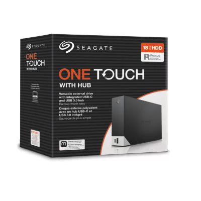 Seagate One Touch Hub 14TB External USB-C and USB 3.0 Desktop Hard Drive - Black (STLC14000400)