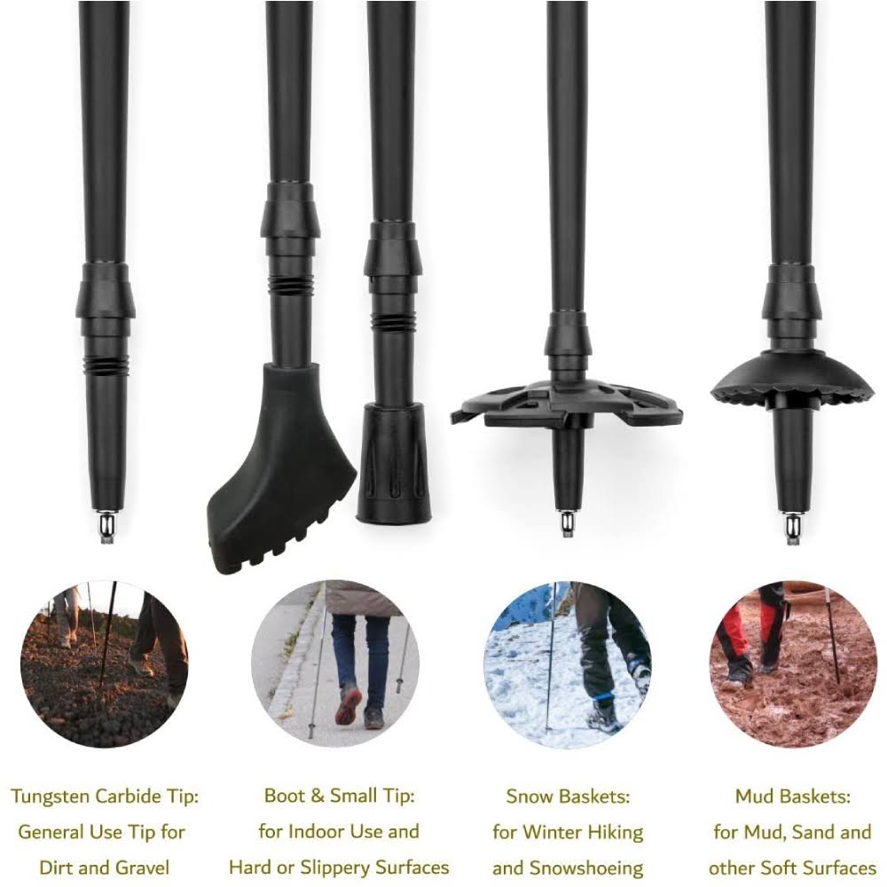 Cascade Mountain Tech 3K Carbon Fiber Trekking Poles Ultralight with Cork Grip